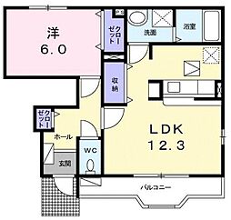 ブライト・ジール 1LDKの間取図画像