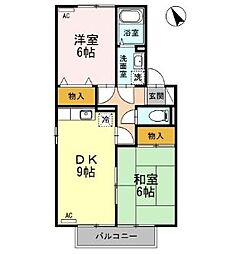 セジュールASO 2DKの間取図画像