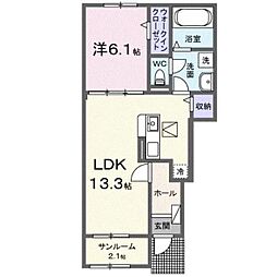 新涯町3丁目アパート(028636901) 1LDKの間取図画像