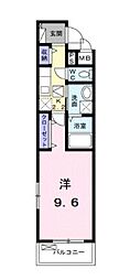 エクイティ3 1Kの間取図画像