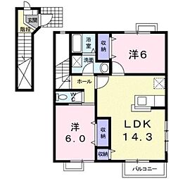 ボナールメゾンUA 2LDKの間取図画像