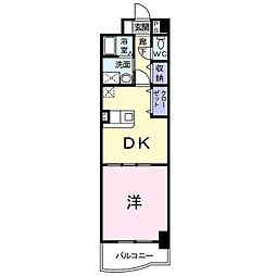 ドミール蔵王 1DKの間取図画像