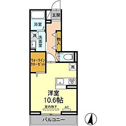 D-RESIDENCE西町 ワンルームの間取図画像