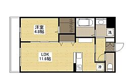 ザ・プレミア旭町 1LDKの間取図画像
