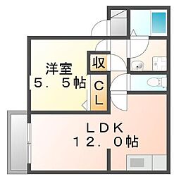 グランディール 1LDKの間取図画像