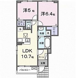 メゾン シュシュ 2LDKの間取図画像