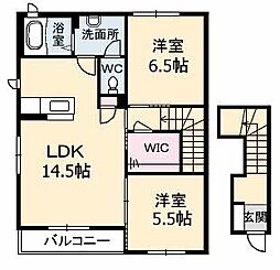 グランドメゾン仲弐番館 2LDKの間取図画像