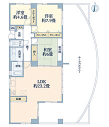 プリオーレ御影山の手A棟 3LDKの間取図画像