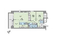 パーク・ハイム四天王寺夕陽ケ丘 2LDKの間取図画像