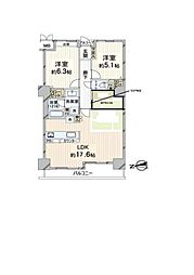 ファミールKOUZTOWER 2LDKの間取図画像