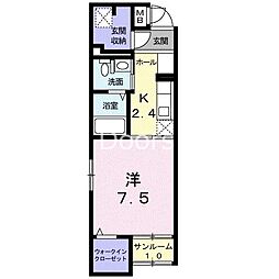 サンリット2 1Kの間取図画像