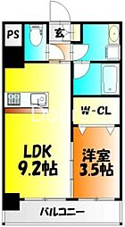 スカイガーデン春日町 1LDKの間取図画像