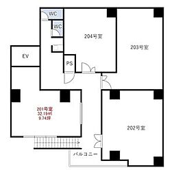 パークサイド上本町駅前の間取図画像