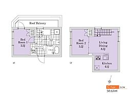 SOU高円寺3 2LDKの間取図画像
