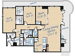 アリスト豊中少路 3LDKの間取図画像