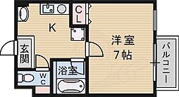 ヒルトップ千里山 1Kの間取図画像