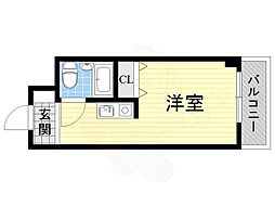 プライム螢池 ワンルームの間取図画像