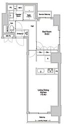 JR山手線 浜松町駅 徒歩10分の賃貸マンション 11階1LDKの間取り