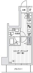 JR山手線 大崎駅 徒歩12分の賃貸マンション 8階1Kの間取り