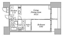 JR京浜東北・根岸線 田町駅 徒歩11分の賃貸マンション 4階1LDKの間取り