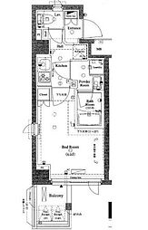 JR京浜東北・根岸線 品川駅 徒歩10分の賃貸マンション 2階1Kの間取り