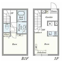 JR総武線 飯田橋駅 徒歩7分の賃貸マンション 1階1LDKの間取り