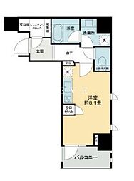 ライオンズ千代田岩本町ミレス-KDA ワンルームの間取図画像