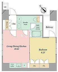 スパシエ上野ステーションプラザ 1LDKの間取図画像