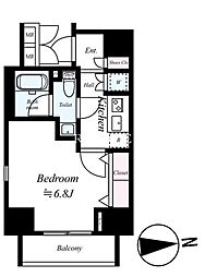 グランフォース秋葉原 1Kの間取図画像
