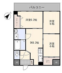 ユアコート昭和町 3DKの間取図画像