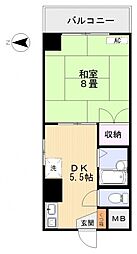 八幡ビル 1DKの間取図画像