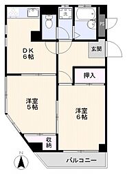 MGKビル 2DKの間取図画像