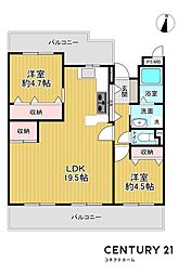 ライオンズマンション味鋺 2LDKの間取図画像