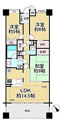 枚方翠香園ガーデンハウス 3LDKの間取図画像