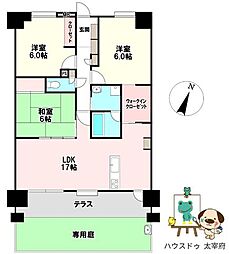 アンピール美しが丘2 3LDKの間取図画像