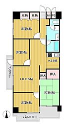 朝日プラザ松原A棟 4LDKの間取図画像