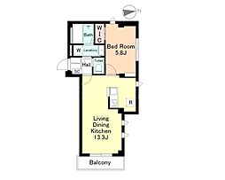 ガルテン五反田 1LDKの間取図画像