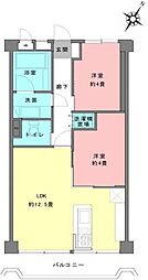 横須賀第2ライオンズマンション 2LDKの間取り
