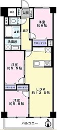 マリンコーポ浦賀 3LDKの間取図画像