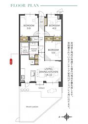 パークハイツ我孫子台 3LDKの間取図画像