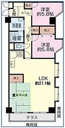 エンゼルハイム西椎路 2LDKの間取図画像