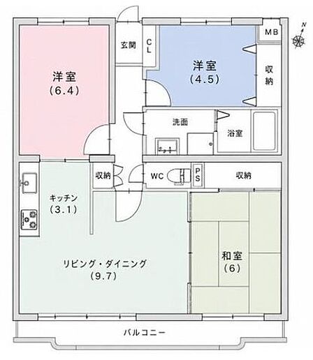 3LDK 間取り