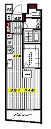 プリザーヴ石神井公園 ワンルームの間取図画像