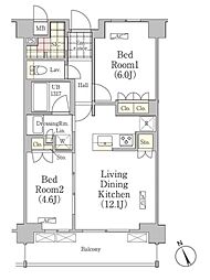 JPnoie練馬旭丘 2LDKの間取図画像