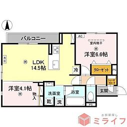 Clashist加美東 2LDKの間取図画像