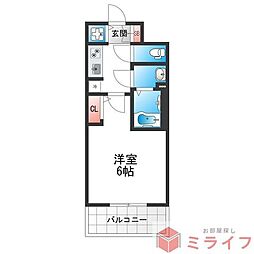 S-RESIDENCE高井田beleta 8階1Kの間取り