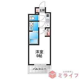 エスリード大阪城EAST 1Kの間取図画像