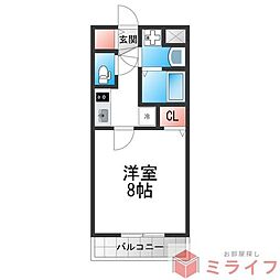 アドバンス大阪フェリシア 1Kの間取図画像