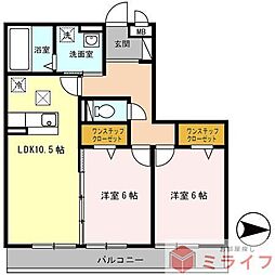 ティエラ 2LDKの間取図画像