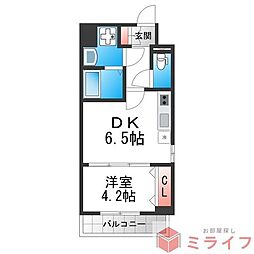 メイクス天王寺南 1DKの間取図画像
